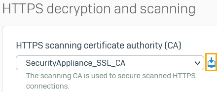 Download HTTPS signing CA for web proxy.