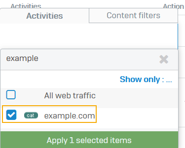 Example web policy rule.