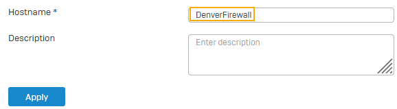 Firewall hostname.