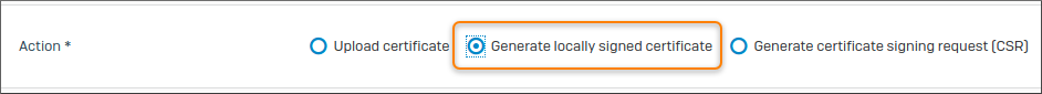 Select to generate a locally-signed certificate.
