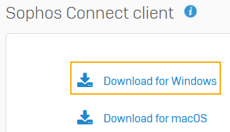 Download Sophos Connect client.