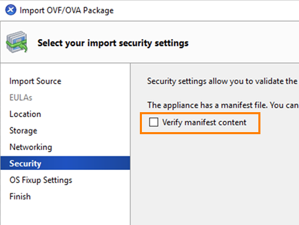 Verify manifest content selection.