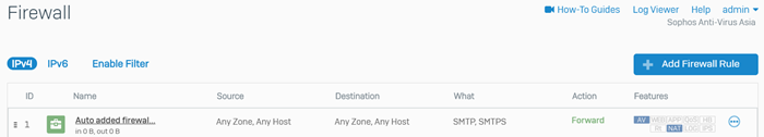 Automatically added firewall rule for MTA mode.