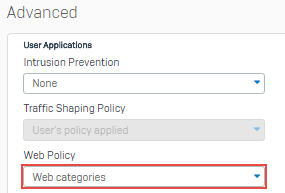 Select a web policy.