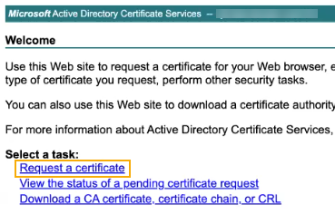 Request a certificate.
