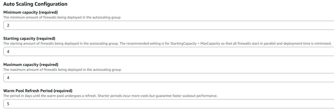 AWS auto scaling configuration.
