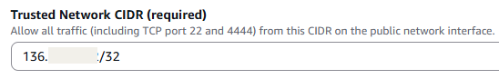 Trusted network CIDR.