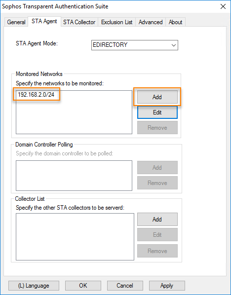 Select EDIRECTORY as the STA Agent mode.