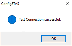 A successful connectivity test message.