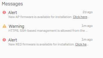 Control center messages.