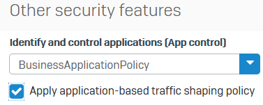 Application filter policy rule.