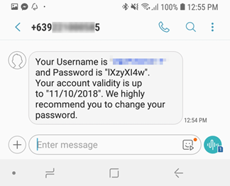 Username and password.