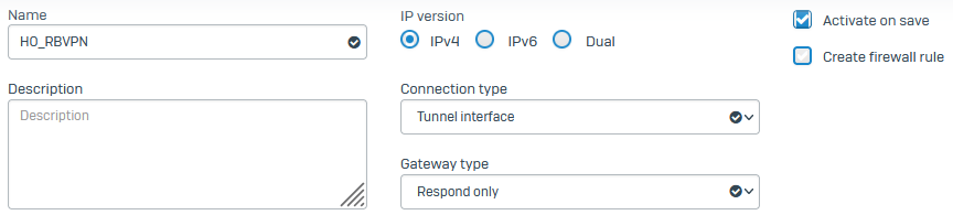 Route-based VPN settings.