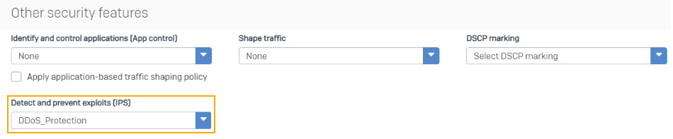 Apply IPS policy to firewall rule.
