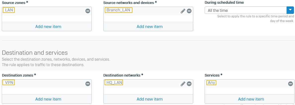 Outbound firewall rule.