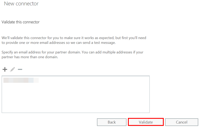新しいコネクタを検証します。
