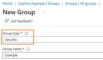 Entra ID group type.
