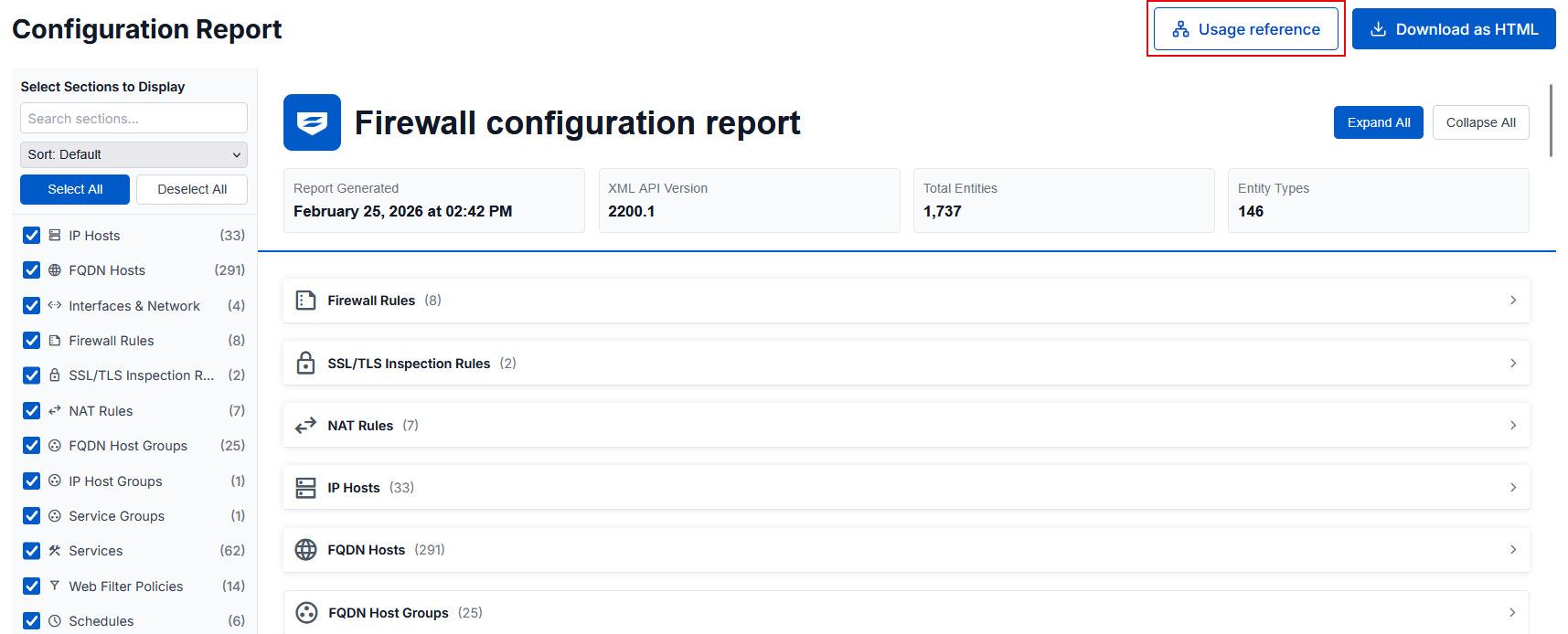 Configuration Viewer report.