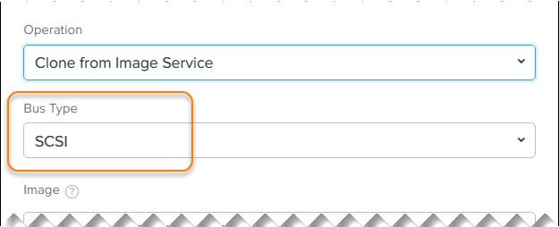 選択したオプション: SCSI.。