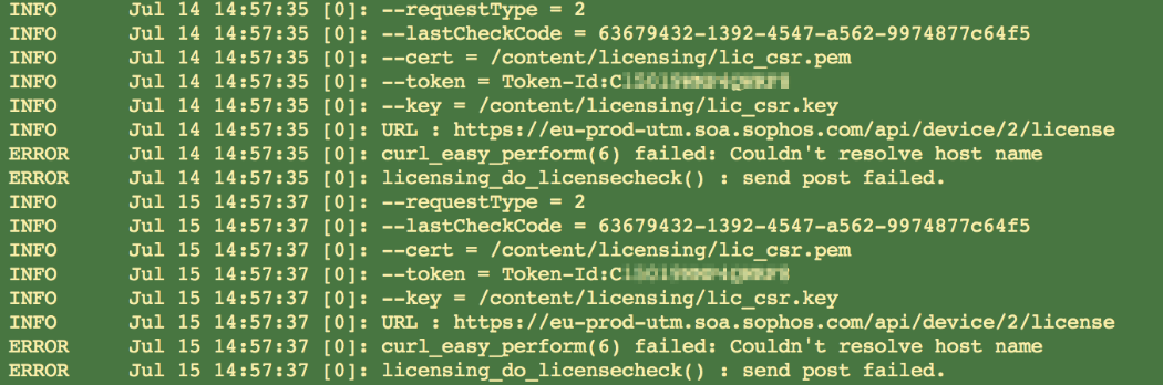 License deactivation logs.