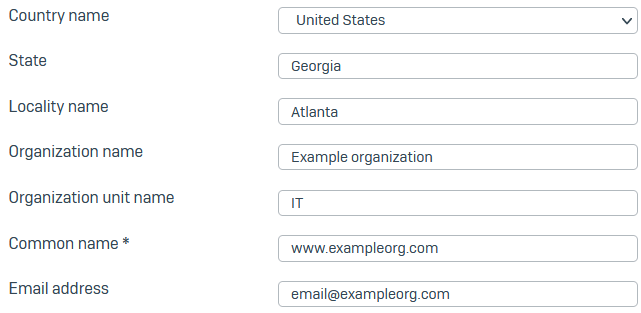 Subject name attributes.