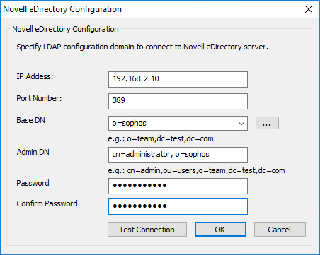 Novell eDirectory 向けの設定。