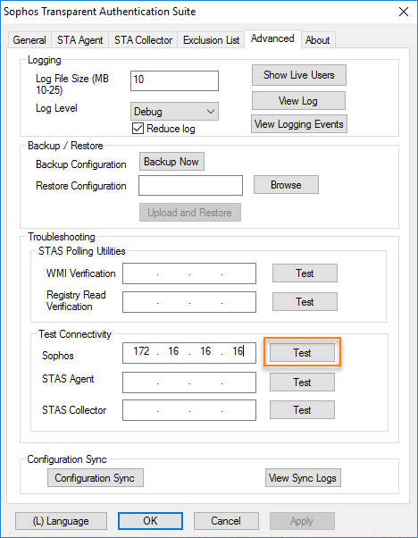 Sophos Firewall への接続テスト。