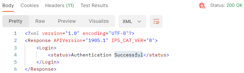 管理者が認証されたことを示すメッセージ。