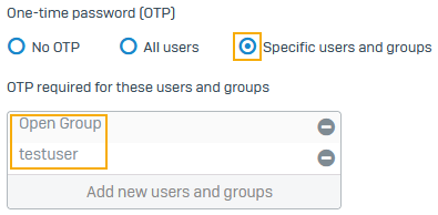 MFA ユーザーおよびグループ。