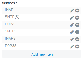 ファイアウォールルールでサービスを指定します。