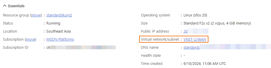 Firewall virtual network.