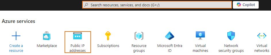 Microsoft Azure Public IP addresses service.