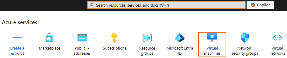Microsoft Azure Virtual machines service.