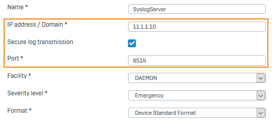 Add a syslog server.