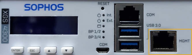 Management port on an appliance.