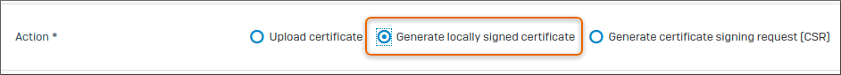 ローカル署名証明書を選択します。