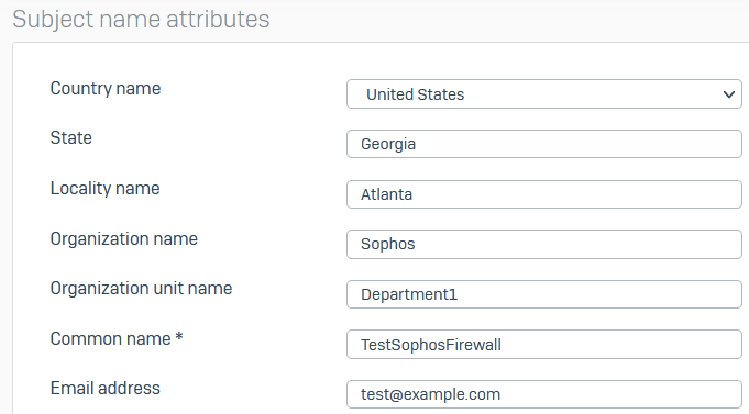 サブジェクト名の属性。