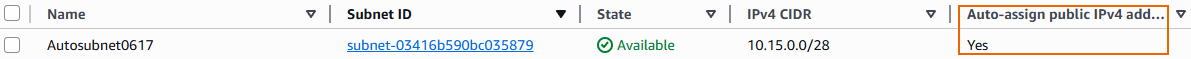 Auto-assign public IPv4 address.