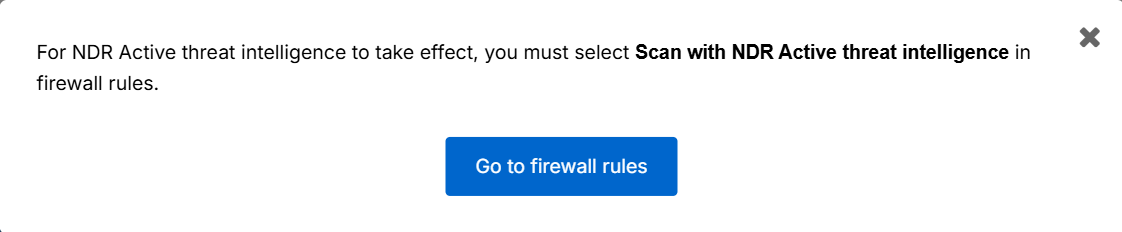 NDR Active threat intelligence pop-up.