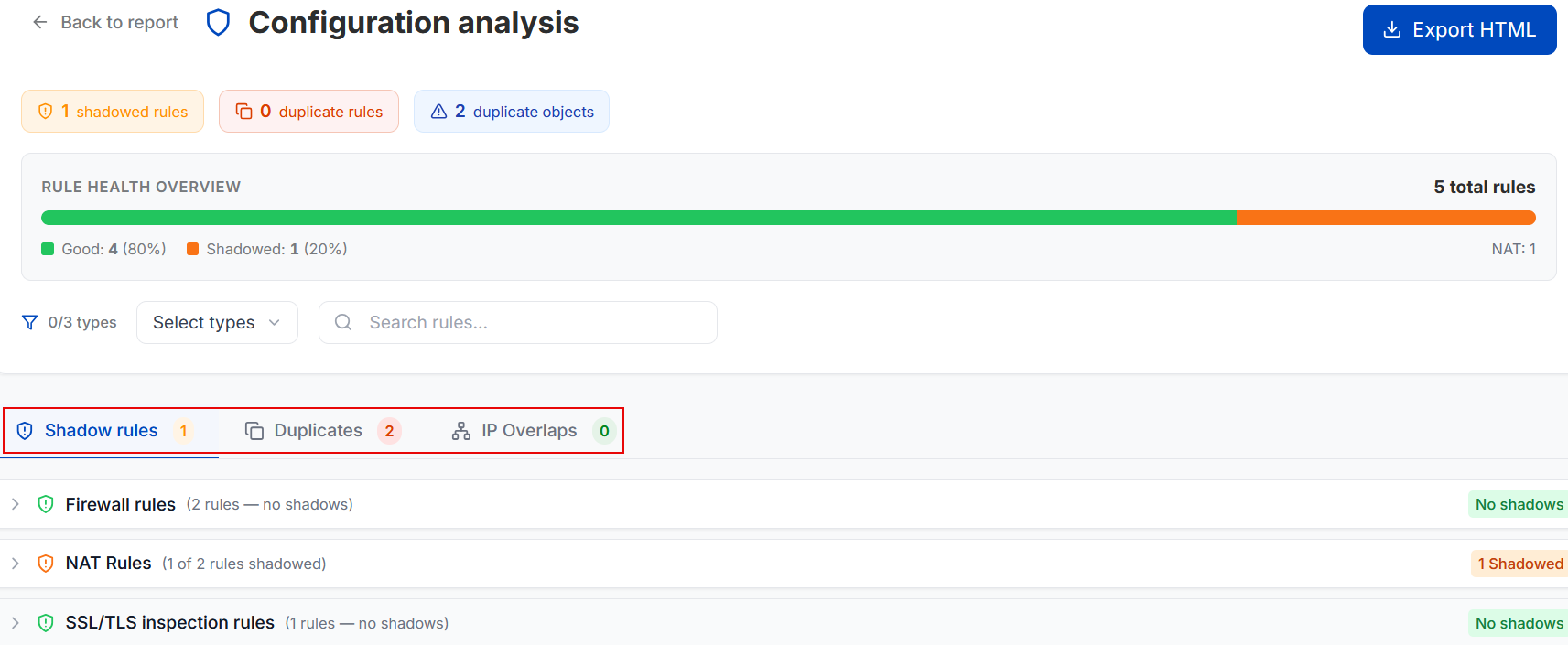 Configuration Viewer report analyzer.