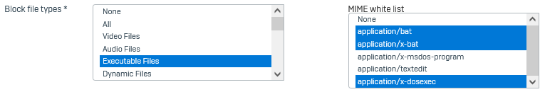 Block file types.