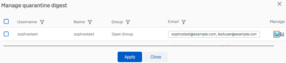 Edit email address.