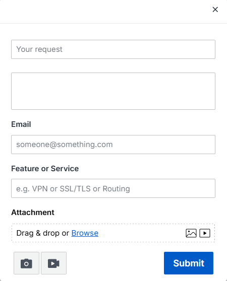 "Give feedback" window.