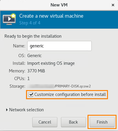 New VM dialog step four.
