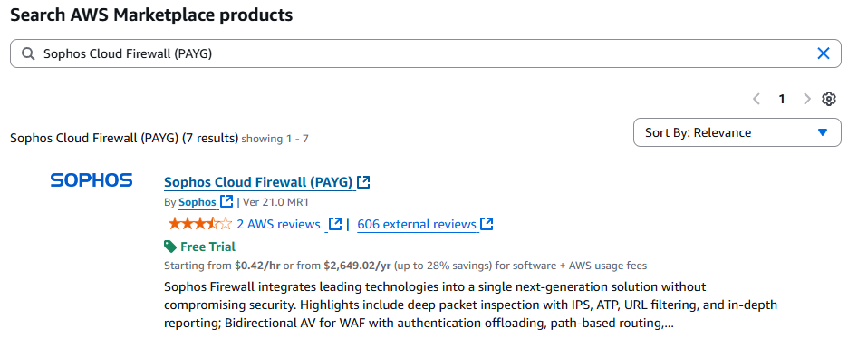 Sophos cloud firewall.
