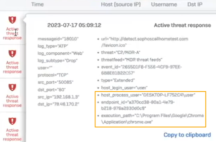 Endpoint details.