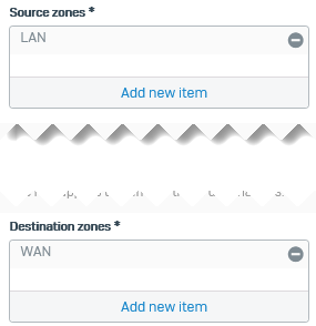 Zones in firewall rule.