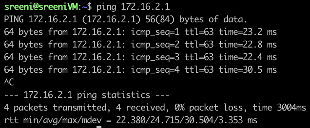 Azure to on-premise ping test.