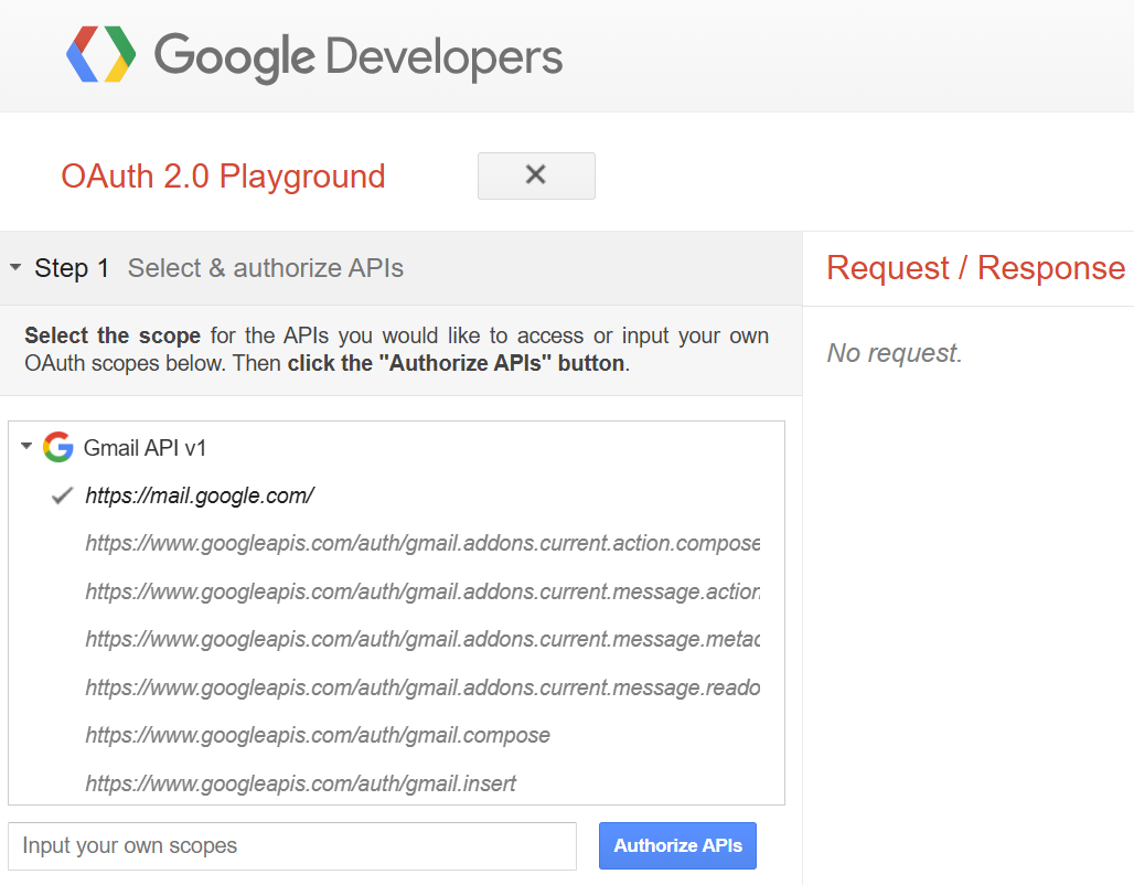 Authorize Gmail API.