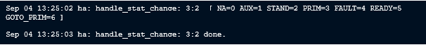 Dedicated port failure log seen on the primary device.